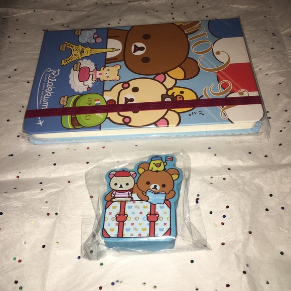 Rilakkuma Mini Notebook & Eraser, Blue Multicolor - Picture 5 of 6